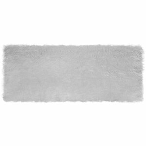 vidaXL Tapis en Peau de Mouton Synthétique Gris 80 x 200 cm Polyester