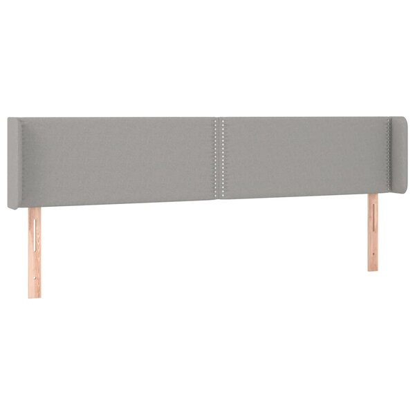 vidaXL Tête de lit avec oreilles Gris clair 183x16x78/88 cm Tissu