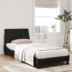 vidaXL Lit avec matelas Hanko noir 90x200 cm velours