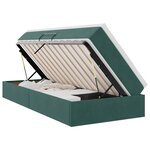 vidaXL Lit avec rangement et matelas Vert foncé 100 x 200 cm Velours