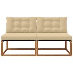 vidaXL 2 Pièce Sofa de milieu extérieur Bois d'Acacia Massif Naturel
