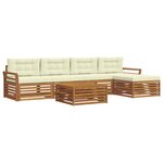 vidaXL Ensemble de canapés d'extérieur 6 pc Naturel et Crème