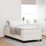 vidaXL Lit à ressorts Crème 100 x 200 cm Tissu en velours côtelé