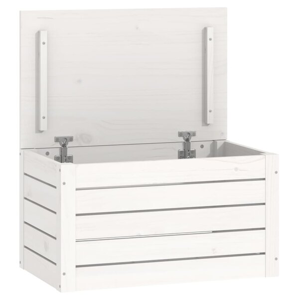 vidaXL Boîte de rangement Blanc 59 5x36 5x33 cm Bois massif de pin