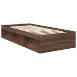 vidaXL Cadre de lit avec tête de lit Chêne brun 90 x 190 cm Pin massif