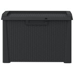 vidaXL Boîte de rangement de jardin anthracite 125 L PP