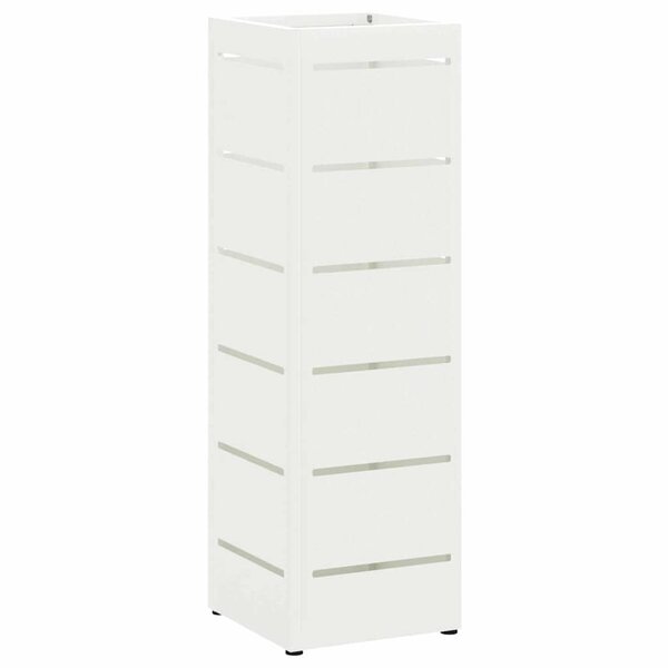 vidaXL Porte-parapluie avec stockage Blanc 15 5 x 15 5 x 49 cm Métal