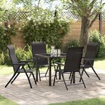 vidaXL Ensemble de salle à manger pour jardin 5 Pièces Noir café
