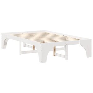 vidaXL Cadre de lit surélevé Blanc 120 x 190 cm Bois massif en pin