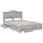 vidaXL Cadre de lit Gris Sonoma 140 x 190 cm Bois d'ingénierie