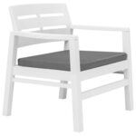 vidaXL Salon de jardin 3 Pièces Plastique Blanc