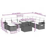 vidaXL Salon de jardin 8 Pièces avec coussins gris clair résine tressée