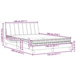 vidaXL Lit avec matelas marron foncé 140x190 cm tissu