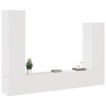 vidaXL Ensemble de meubles TV 4 Pièces Blanc Bois d'ingénierie