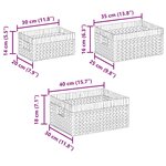 vidaXL Paniers de rangement 3 Pièces Naturel 40 x 30 x 18 cm