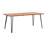 Vidaxl table de jardin avec pieds épingle 160x80x75 cm acacia solide