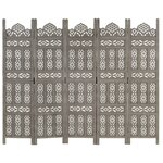 vidaXL Cloison de séparation 5 panneaux Gris 200x165 cm Bois manguier
