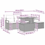 vidaXL Set de canapé de jardin 6 pièces avec coussins gris en poly rattan