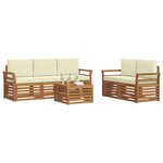 vidaXL Ensembles de canapés avec coussin 6 Pièces Naturel et Crème