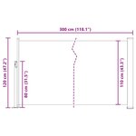 vidaXL Auvent latéral rétractable 120 x 300 cm Noir