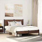 vidaXL Cadre de lit en métal sans matelas chêne marron 140x190 cm