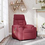 vidaXL Fauteuil de massage inclinable Rouge bordeaux Tissu
