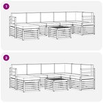 vidaXL Ensemble de canapés d'extérieur 8 Pièces Blanc et gris clair