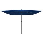 vidaXL Parasol de jardin Bleu et Noir 295 x 295 x 245 cm