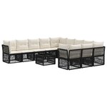 vidaXL Ensemble de canapé de jardin 12 pc Noir polyrotin