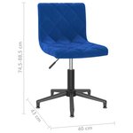 vidaXL Chaises pivotantes à manger lot de 2 bleu velours