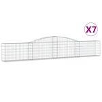 vidaXL Paniers à gabions arqués 7 Pièces 400x30x60/80 cm Fer galvanisé