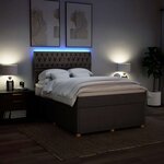 vidaXL Sommier à lattes de lit avec matelas Taupe 140x200 cm Tissu