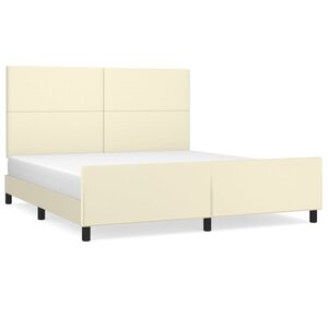 vidaXL Cadre de lit avec tête de lit Crème 180x200 cm Similicuir