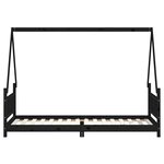 vidaXL Cadre de lit pour enfants noir 80x200 cm bois de pin massif