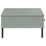 vidaXL Table basse avec pieds en métal Gris Bois pin massif OSLO