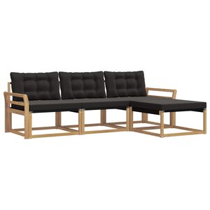 vidaXL Ensemble de canapés d'extérieur 4 pc Blanc et noir
