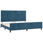 vidaXL Cadre de lit avec tête de lit Bleu foncé 200x200 cm Velours