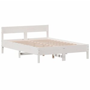 vidaXL Cadre de lit sans matelas blanc 140x200 cm bois de pin massif