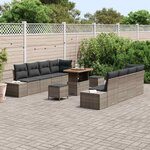 vidaXL Ensemble de canapé de jardin 11 Pièces Gris clair et gris foncé