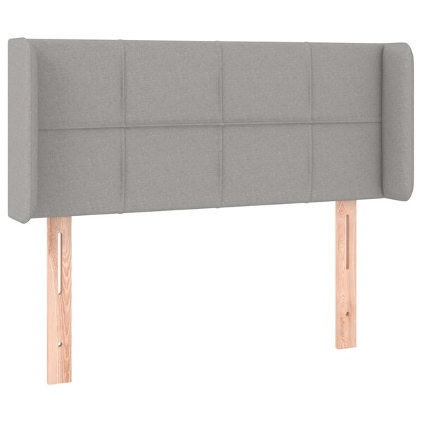 vidaXL Tête de lit avec oreilles Gris clair 93x16x78/88 cm Tissu