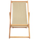 vidaXL Chaise de plage Beige Bois de teck massif