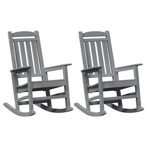 vidaXL Chaise à bascule 2 pc Gris clair Polyéthylène