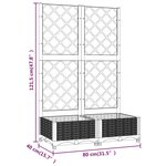 vidaXL Jardinière avec treillis Noir 80x40x121 5 cm PP
