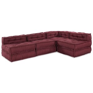 Poufs modulaires vidaXL 4 pièces en tissu bourgogne