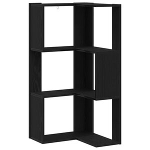 Bibliothèque d'angle vidaXL 3 niveaux Chêne noir 50x50x102 cm Bois reconstitué