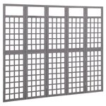 vidaXL Cloison de séparation à 5 panneaux Bois de pin Gris 201 5x180cm