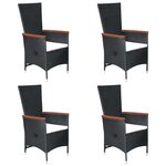 vidaXL Ensemble à manger de jardin 7 Pièces Résine tressée Noir