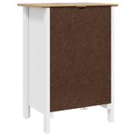 vidaXL Cabinet de chevet HILL Blanc et marron miel 46 x 35 x 65 cm