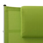 vidaXL Chaise longue avec oreiller Textilène Vert