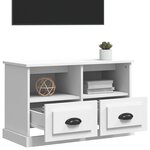 vidaXL Meuble TV blanc 80x35x50 cm bois d'ingénierie